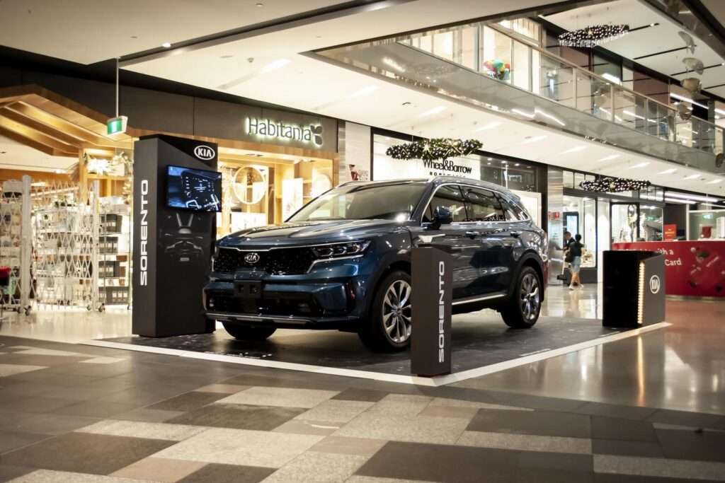 Classy Kia Sorento Pop Up Roadshow Retail Display at Westfield Miranda global marketing concepts into local experiences