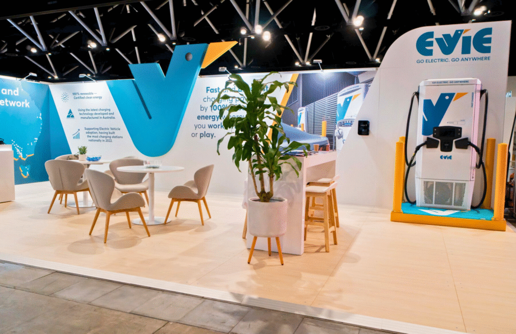 Evie Networks Fully Charged Event ICC Sydney Custom Exhibition Stand