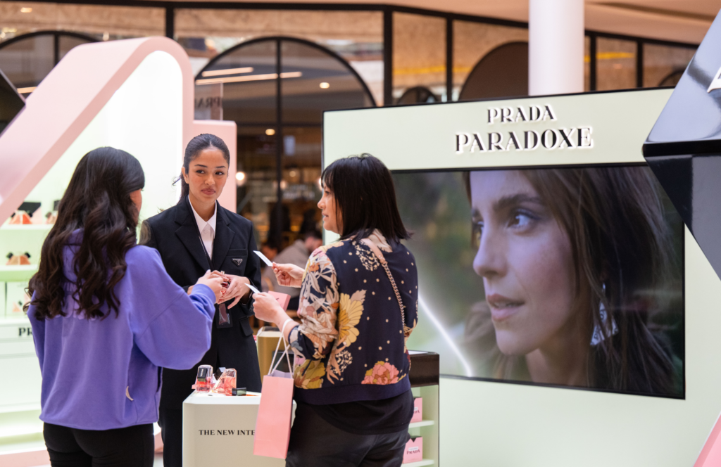 4 Common Challenges When Selecting A Retail Pop Up And How To Overcome Them 1 Retail pop up challenges PRADA Paradoxe brand activation sampling