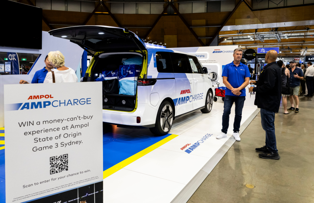 AMPOL AMPCharge Everything Electric Sydney Showground Lead Generation EV Custom Exhibition Stand