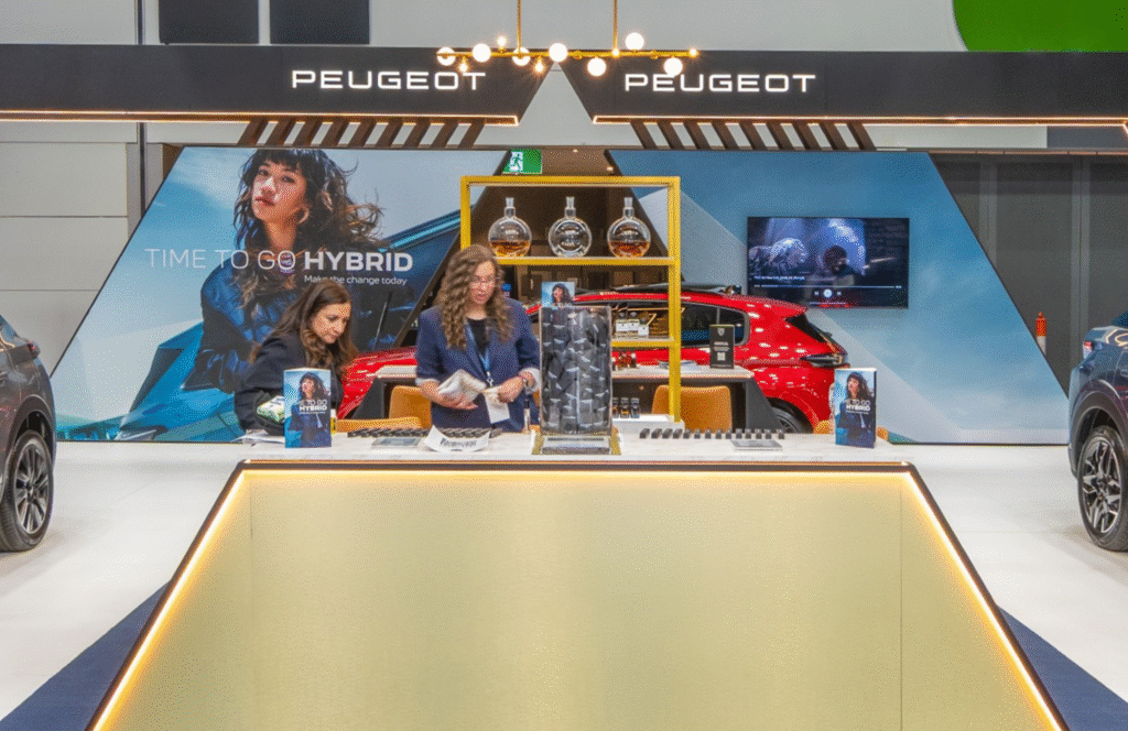 Melbourne Motorshow 2025 Peugeot Custom Exhibition Stand MCEC Custom Fragrance Bar Perfume Activation