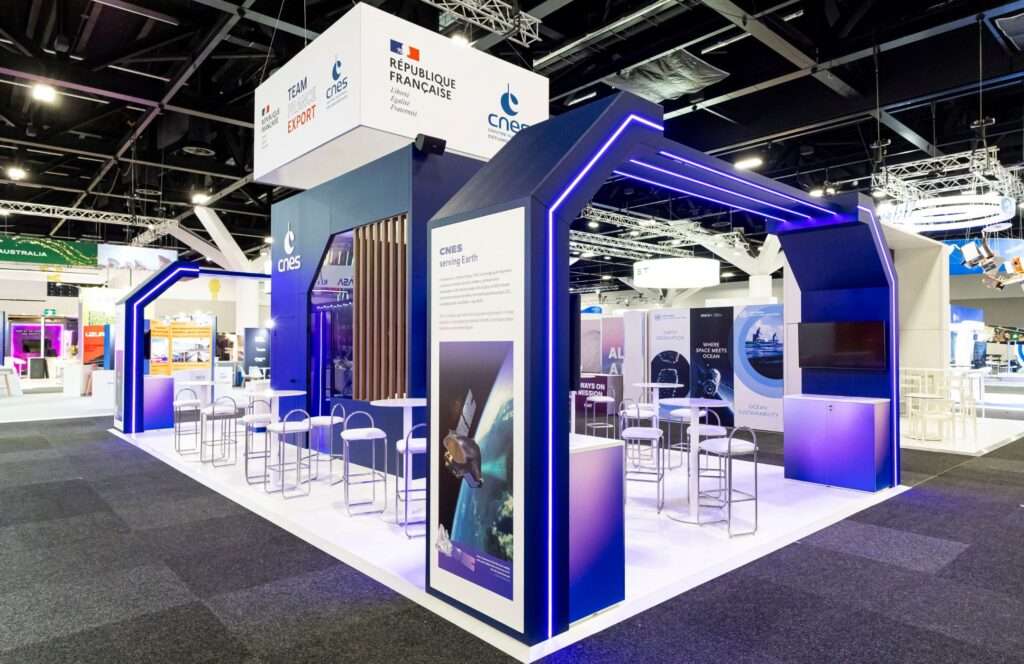 Custom Exhibition Stand CNES at IAC 2025 Uzbekspace International Astronautical Congress ICC Sydney Space Planning your Custom Exhibition Stand